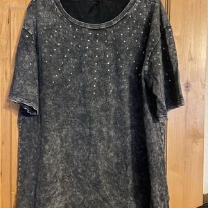 Studded Black Short Sleeve Women's Tee